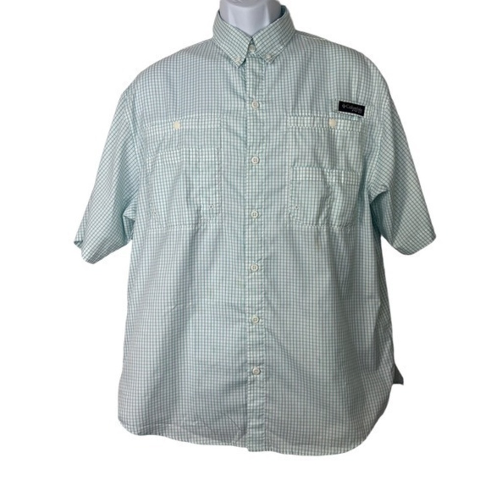 Columbia PFG Men Fishing Shirt Buttons Down plaid Sz M